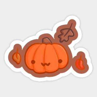 Super Cute Autumn Pumpkin - Kawaii Pumpkin Sticker